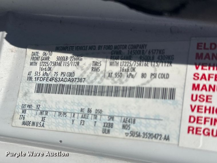 image for item EV5880 2010 Ford E450 