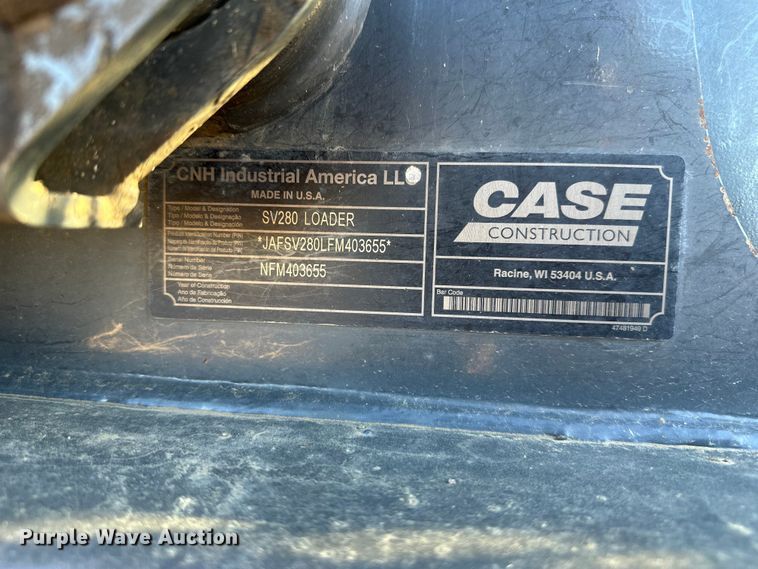 image for item EV5895 2015 Case SV280 skid steer loader