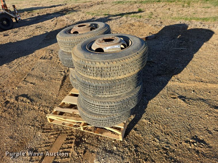 image for item EV5898 (8) 8.75R16.5LT Firestone Transforce HT tires and wheels