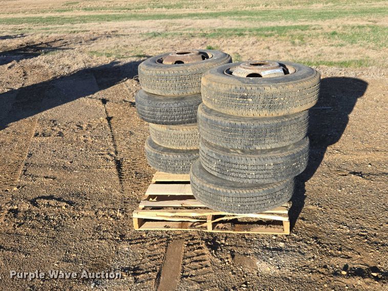 image for item EV5898 (8) 8.75R16.5LT Firestone Transforce HT tires and wheels