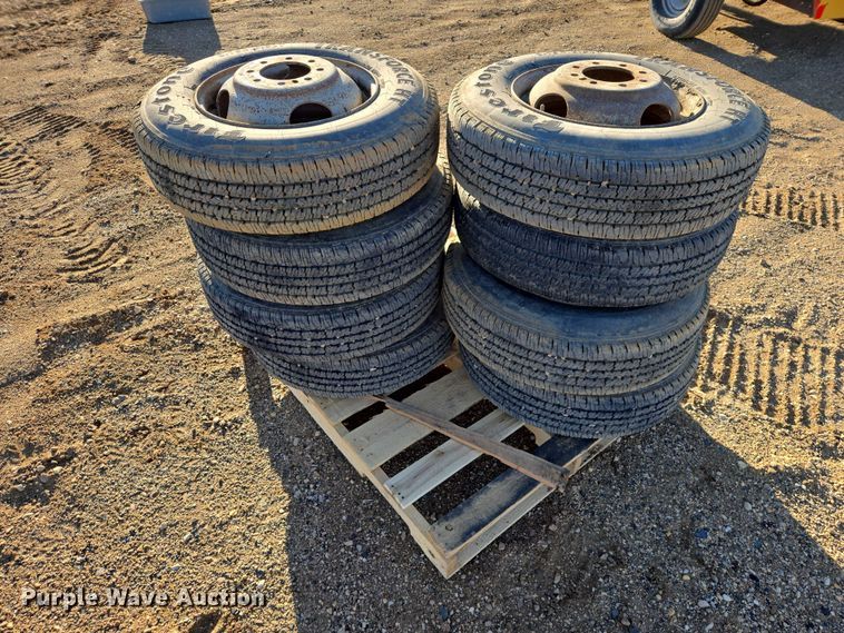 image for item EV5898 (8) 8.75R16.5LT Firestone Transforce HT tires and wheels