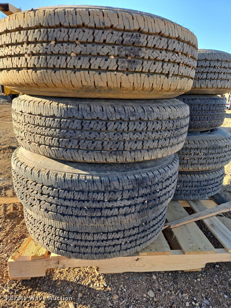 image for item EV5898 (8) 8.75R16.5LT Firestone Transforce HT tires and wheels