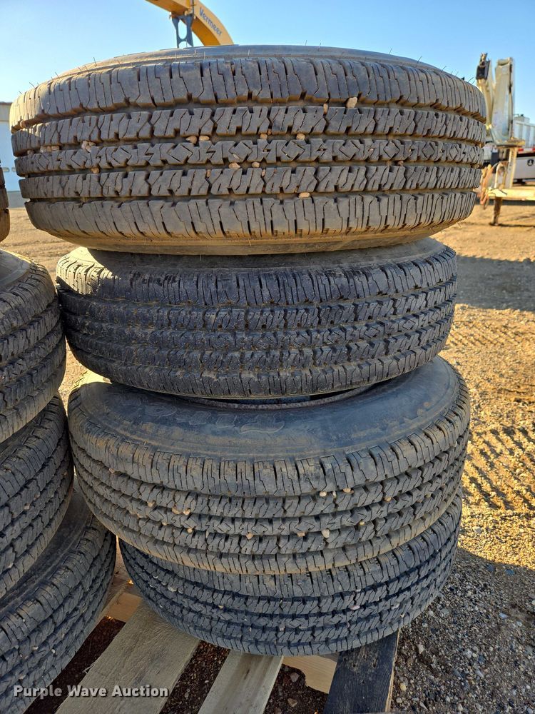 image for item EV5898 (8) 8.75R16.5LT Firestone Transforce HT tires and wheels