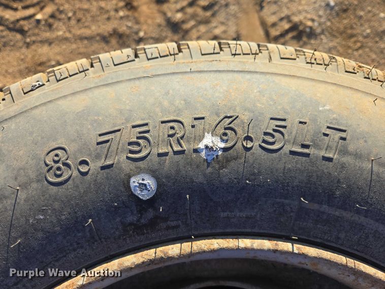 image for item EV5898 (8) 8.75R16.5LT Firestone Transforce HT tires and wheels