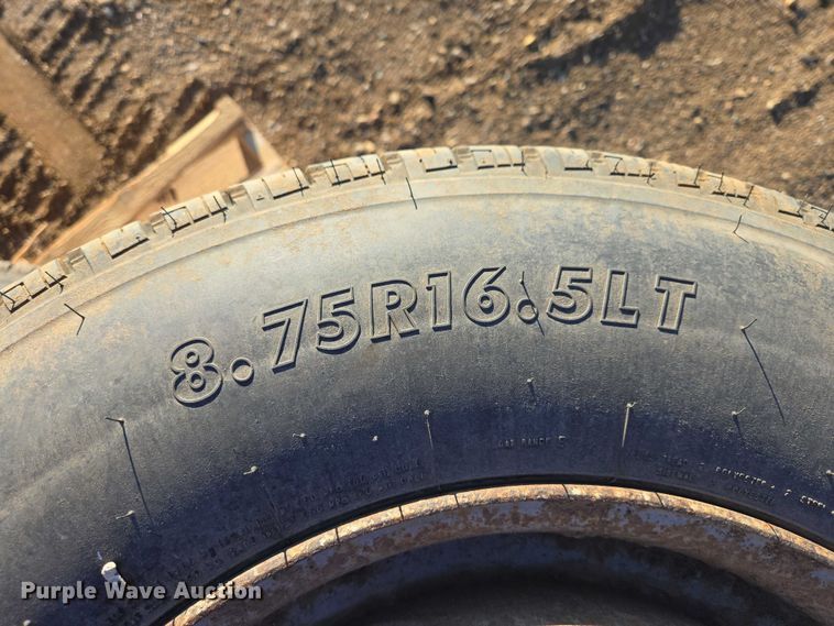 image for item EV5898 (8) 8.75R16.5LT Firestone Transforce HT tires and wheels