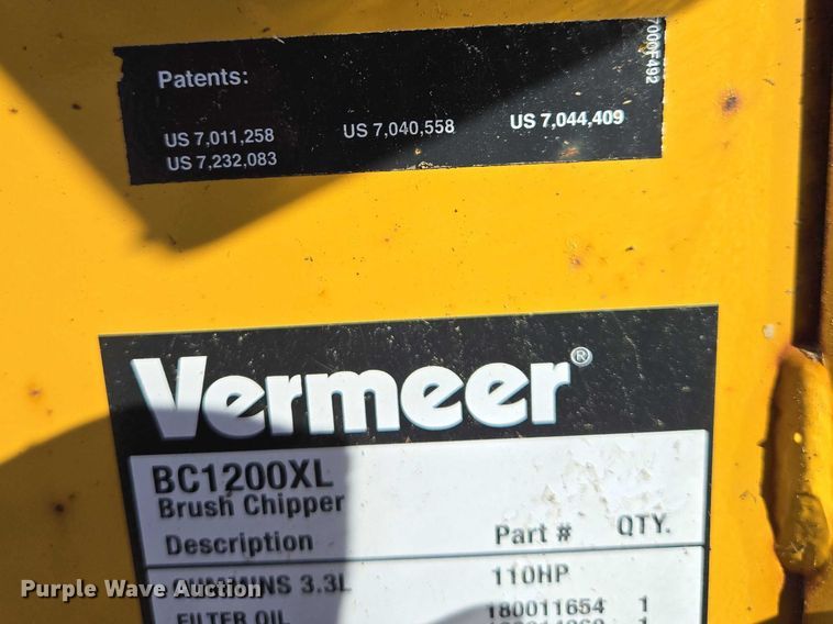 image for item EV5899 2012 Vermeer BC1200XL wood chipper