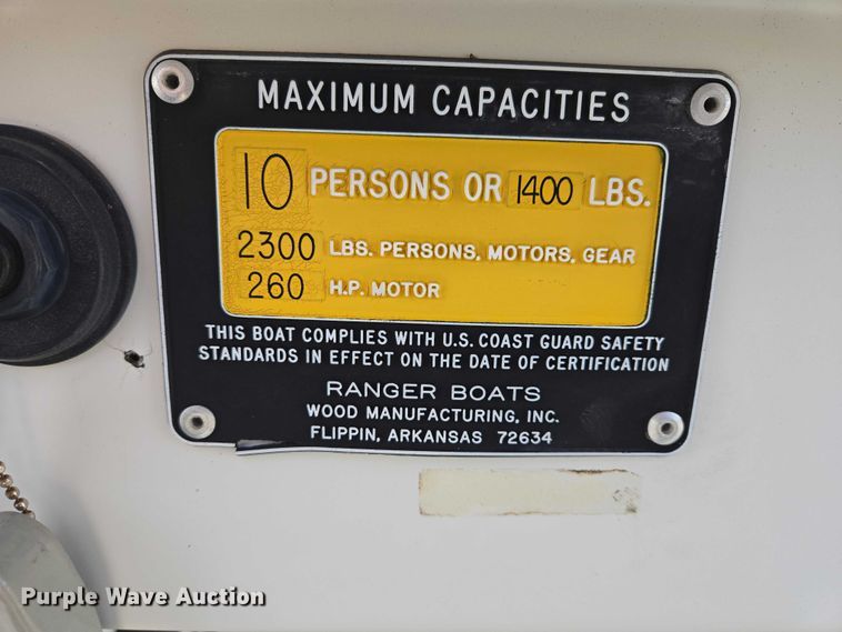 image for item EV5944 1995 Ranger 210C boat