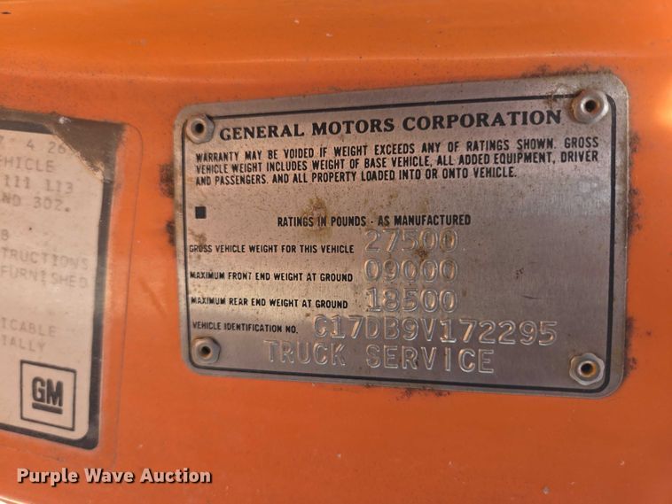 image for item EV5967 1979 Chevrolet C70 dump flatbed truck