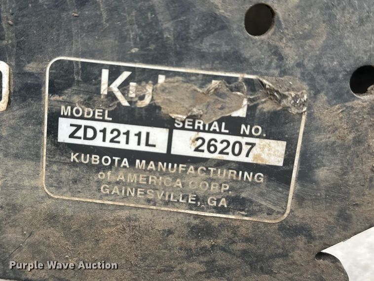 image for item EW2025 Kubota ZD1211L ZTR lawn mower