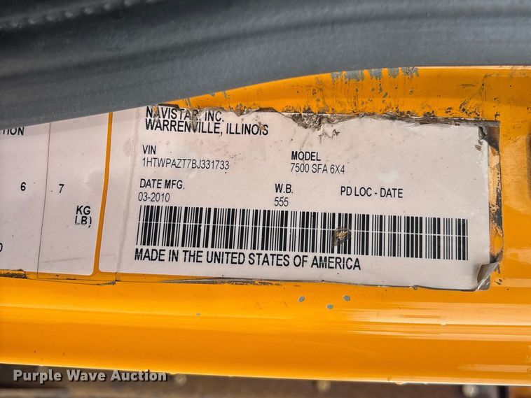 image for item FB3420 2011 International 7500 dump truck