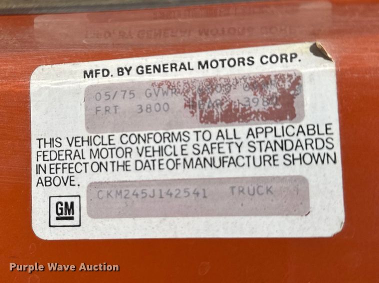 image for item FB7272 1975 Chevrolet Custom deluxe 20 pickup truck