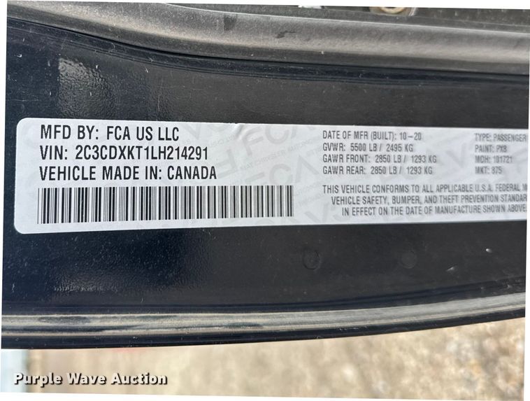 image for item FB7283 2020 Dodge Charger Police 