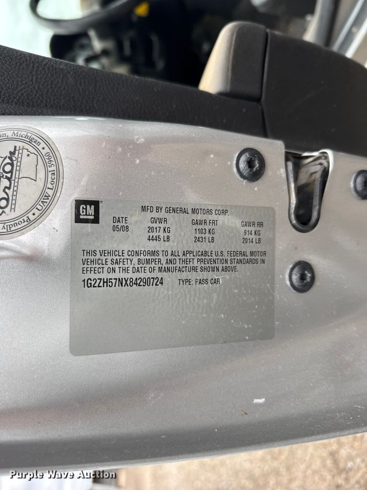 image for item FB7287 2008 Pontiac G6 