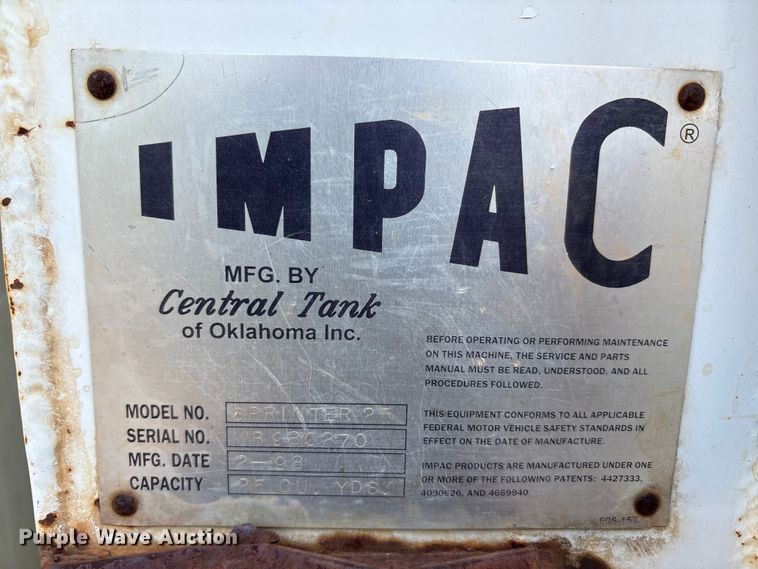 image for item FC2234 1998 International 2654 refuse truck