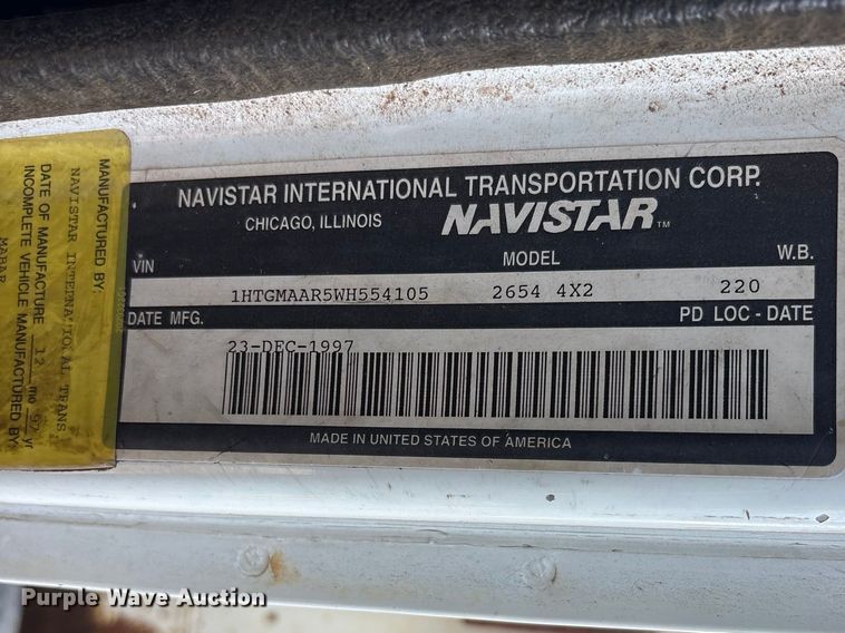 image for item FC2234 1998 International 2654 refuse truck