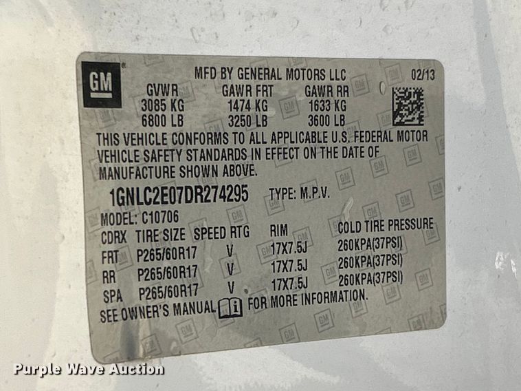 image for item FC5448 2013 Chevrolet Tahoe Police SUV