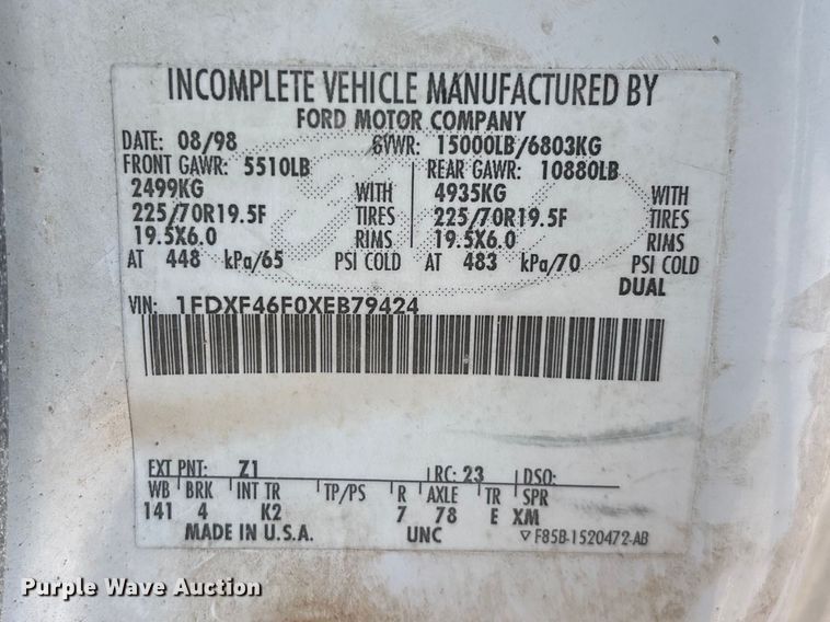image for item FG0257 1999 Ford F450 Super Duty bucket truck