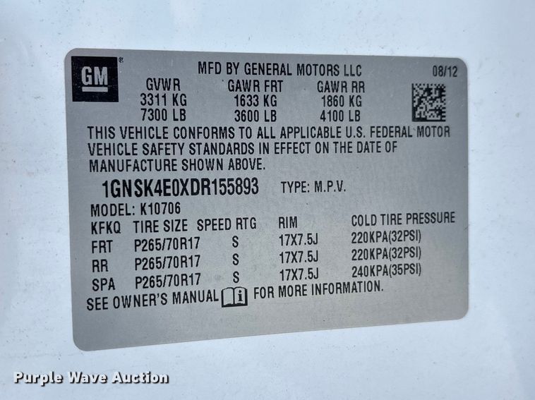 image for item FG0258 2013 Chevrolet Tahoe SUV