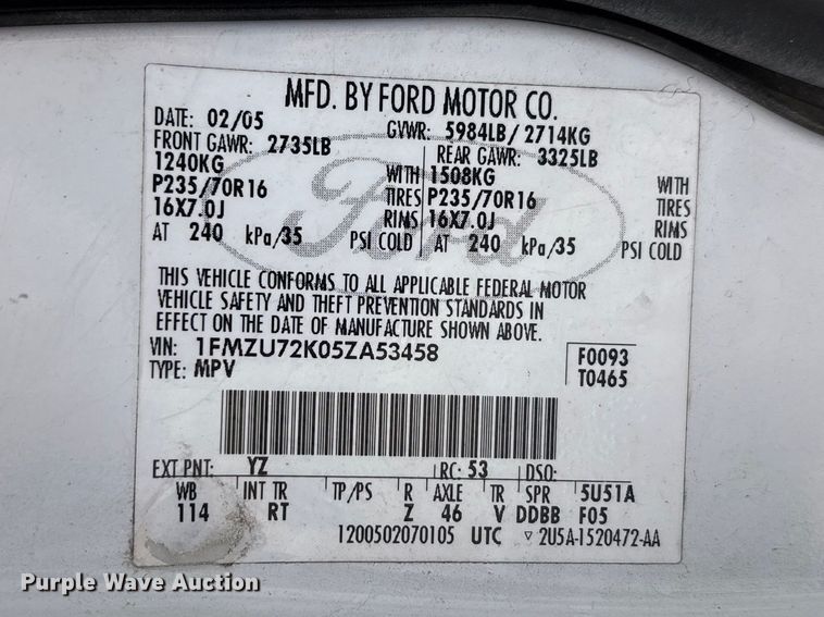 image for item FG0266 2005 Ford Explorer SUV