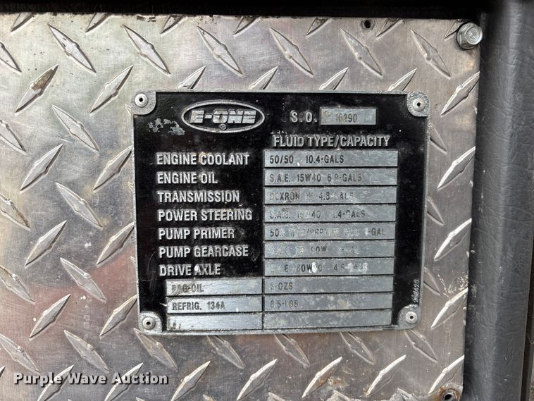 image for item FG0315 1996 E-One pumper fire truck