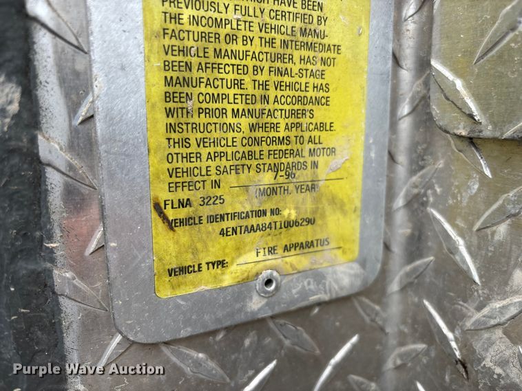 image for item FG0315 1996 E-One pumper fire truck