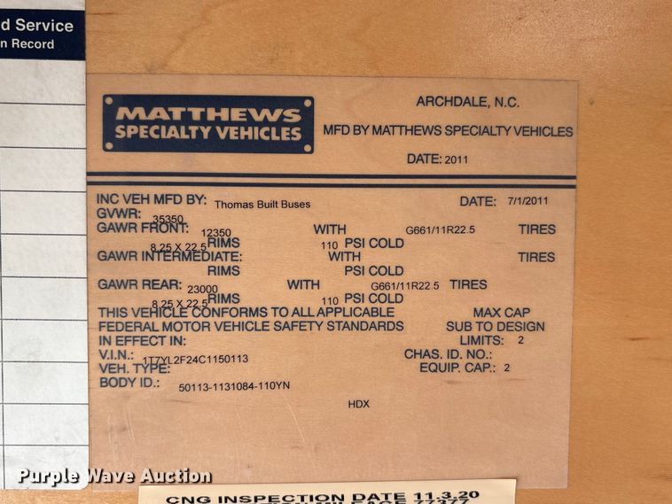 image for item FG2906 2012 Thomas Built HDX bookmobile