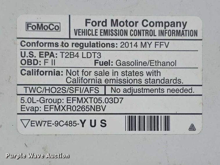 image for item FH6049 2014 Ford F150 Ext. Cab pickup truck