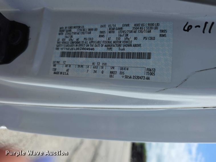 image for item FH6051 2014 Ford E250 van