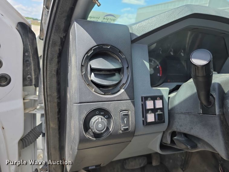 image for item FH6052 2014 Ford F350 Super Duty Ext. Cab dump flatbed pickup truck
