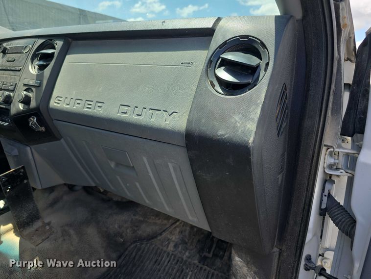 image for item FH6052 2014 Ford F350 Super Duty Ext. Cab dump flatbed pickup truck