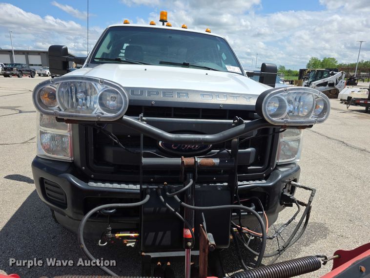 image for item FH6052 2014 Ford F350 Super Duty Ext. Cab dump flatbed pickup truck