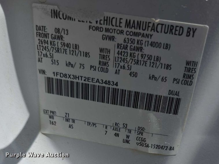 image for item FH6052 2014 Ford F350 Super Duty Ext. Cab dump flatbed pickup truck