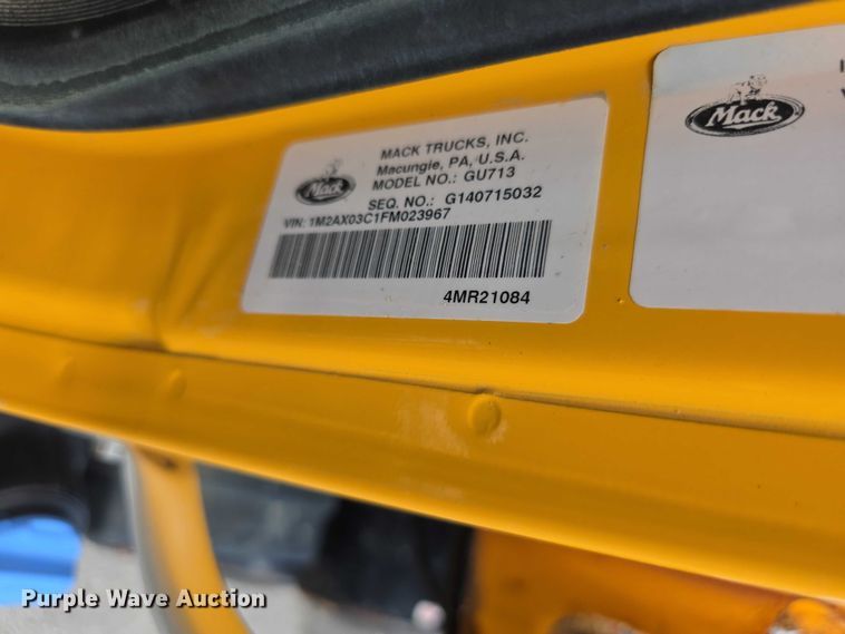 image for item FH6054 2015 Mack Granite GU713 dump truck