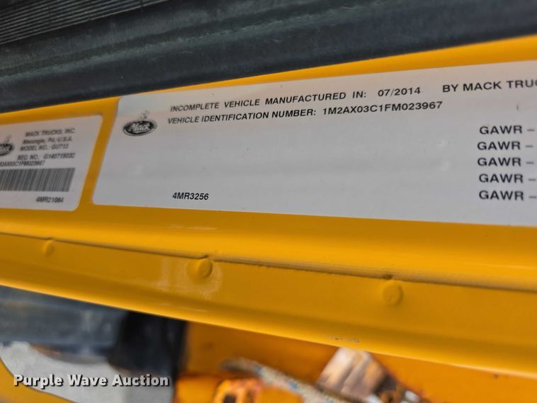 image for item FH6054 2015 Mack Granite GU713 dump truck