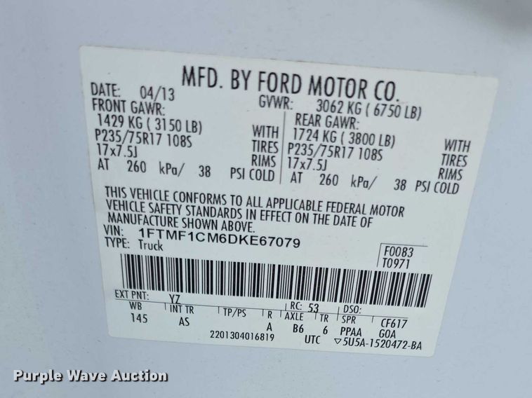 image for item FH6060 2013 Ford F150  pickup truck