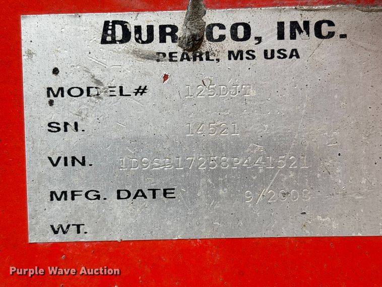 image for item FH7071 2009 Duraco Inc 125DJT pothole patcher