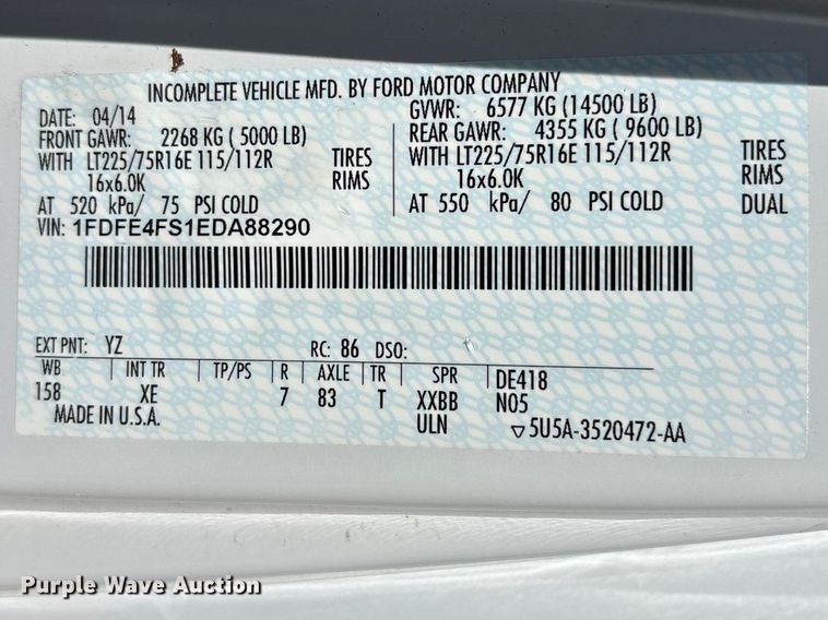 image for item FH7076 2014 Ford E450 shuttle bus