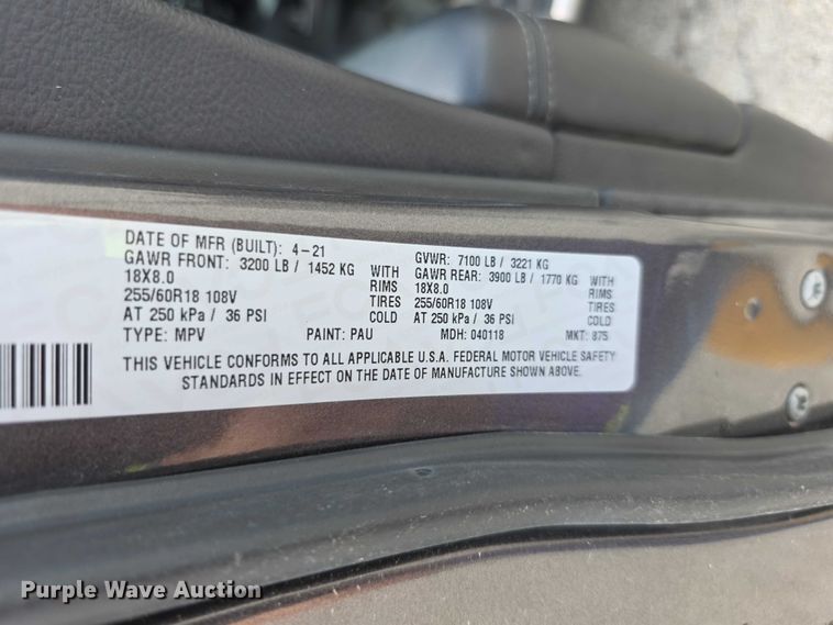 image for item FI0944 2021 Dodge Durango SSV SUV