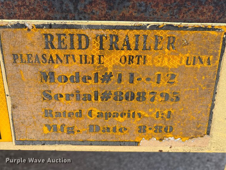 image for item FK1308 Reid Trailer 11- -12 equipment trailer