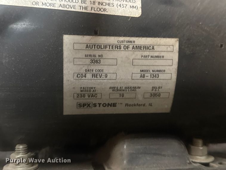 image for item MX9179 Autolifters two post automotive lift