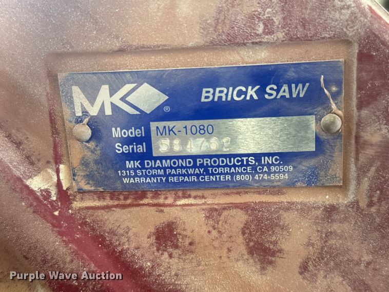 image for item MX9187 MK Diamond Products MK-1080 brick saw