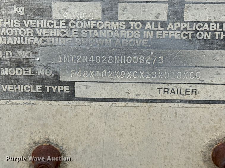 image for item DS6819 1992 Merritt F48X102X9XCX18X018XC0 livestock trailer