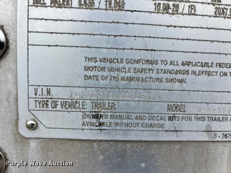 image for item DT0207 2008 Wilson Pacesetter grain trailer