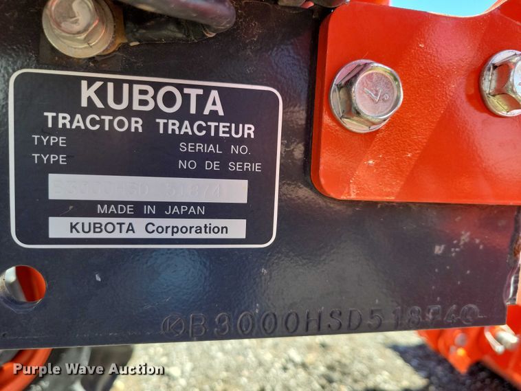 image for item EE0979 Kubota B3000 MFWD tractor