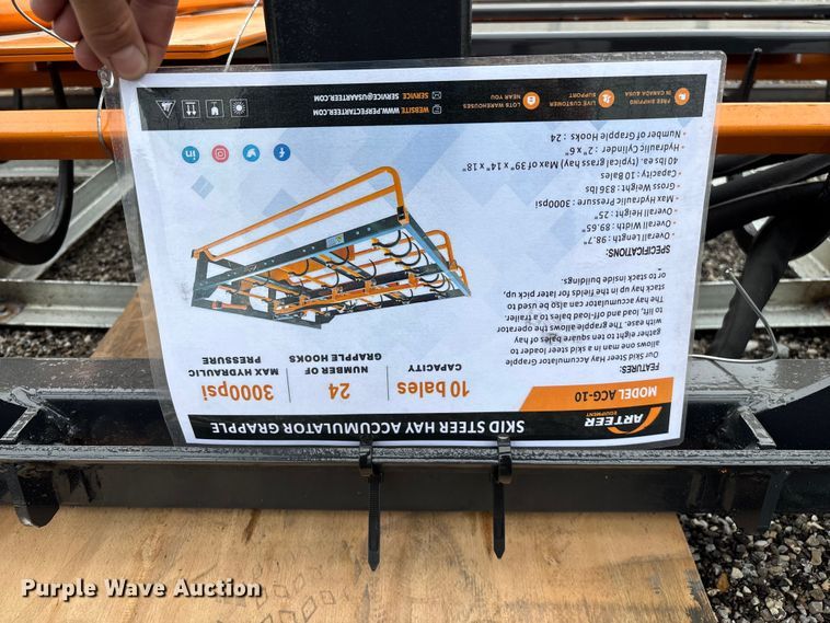 image for item EO4222 Arteer ACG-10 skid steer bale accumulator grapple