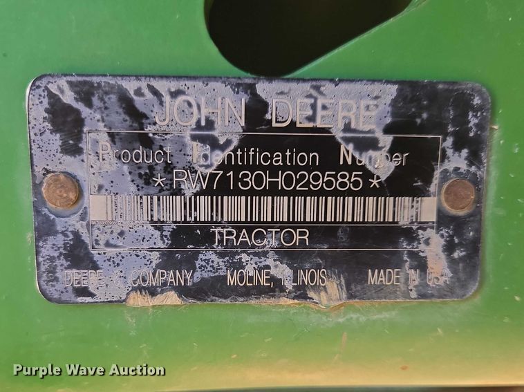 image for item EV5821 2007 John Deere 7130 Premium MFWD tractor