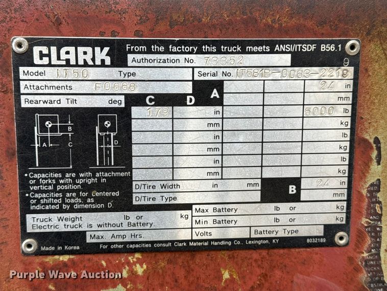 image for item EW4534 Clark IT50 forklift