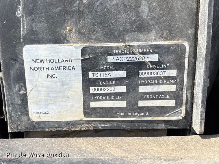 image for item FB3402 2003 New Holland TS115A MFWD tractor