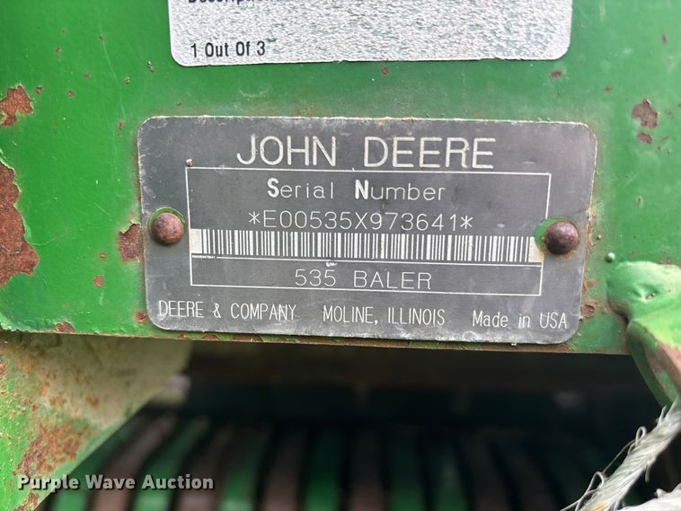 image for item FC4577 John Deere 535 round baler