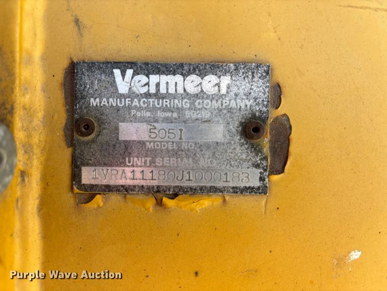 image for item FC4627 2018 Vermeer  505I round baler